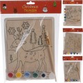 Świąteczne puzzle do malowania DIY drewniane dla dzieci SARNA