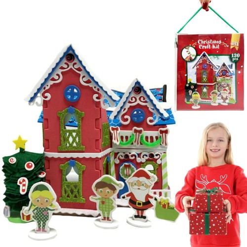 Domek świąteczny do samodzielnego złożenia piankowe puzzle 3D