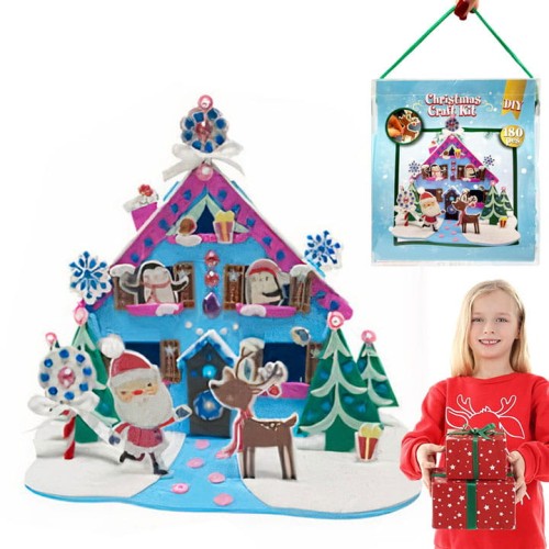  Domek świąteczny do samodzielnego złożenia piankowe puzzle 3D