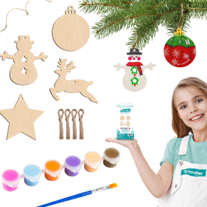 Bombki do malowania drewniane zawieszki + farby DIY