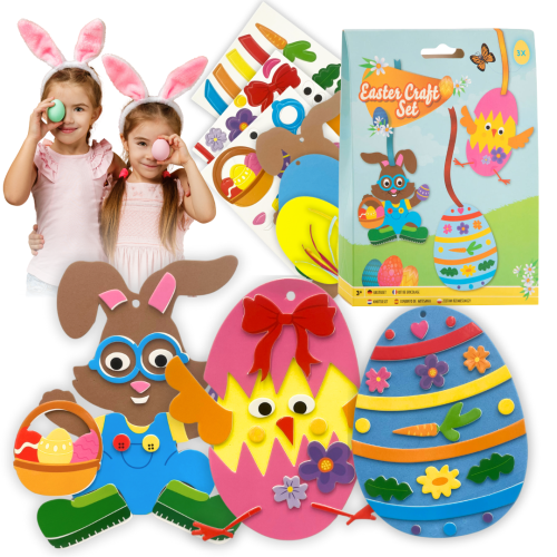 3x Piankowe figurki wielkanocne kreatywny zestaw dla dzieci DIY