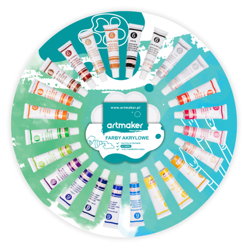 Farby akrylowe zestaw farb akrylowych 24 szt. x 12 ml + PALETKA