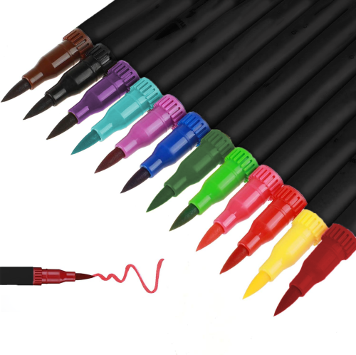 Pisaki pędzelkowe mazaki brush pen 12 sztuk