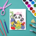 Kolorowanka malowanie po numerach liczbach obrazek PANDA