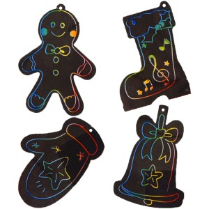 WYDRAPYWANKI ŚWIĄTECZNE zawieszki zdrapki DIY 4 szt