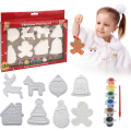 Bombki zawieszki do malowania ceramiczne 8szt. + farby 