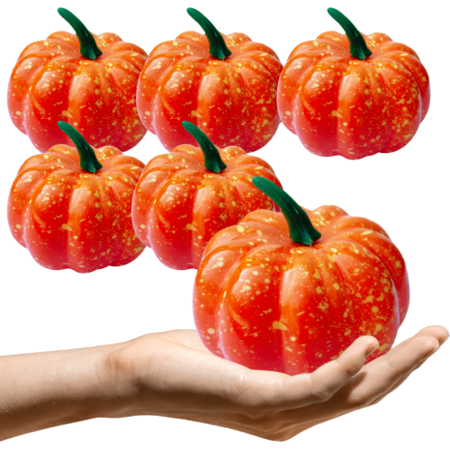 5x Dynia plastikowa dekoracyjna pomarańczowa 8 cm sztuczna