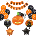 Zestaw dekoracji na Halloween girlanda balony - dynia z pająkiem