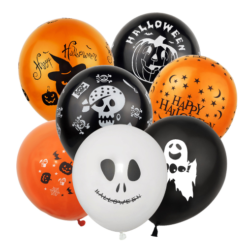 Balony na Halloween zestaw 50 szt. mix 7 wzorów 30 cm
