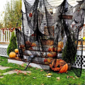Narzuta gaza na Halloween dekoracyjna tkanina 76x183 cm sztuczna pajęczyna