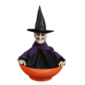 Ruchoma miska na słodycze Halloween ruszająca wiedźma 24x35 cm