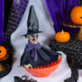 Ruchoma miska na słodycze Halloween ruszająca wiedźma 24x35 cm