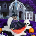 Ruchoma miska na słodycze Halloween ruszająca wiedźma 24x35 cm