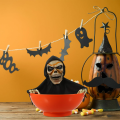Ruchoma miska na słodycze szkielet Halloween ruszająca kościotrup