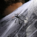 Pajęczyna biała sztuczna dekoracja na Halloween 60g + dwa pająki