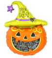 Zestaw dekoracji na Halloween girlanda balony - dynia z czapeczką