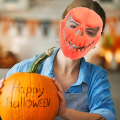 Maska Halloween Dynia Straszna Kostium Dyni 