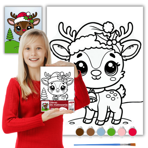 Kolorowanka Świąteczny Obrazek Do Malowania Zestaw Malarski