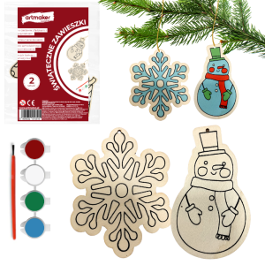 Zawieszki Świąteczne Do Malowania Bombki Drewniane 2szt.