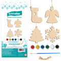 Bombki Do Malowania Drewniane Zawieszki + Farby DIY 2 Szt