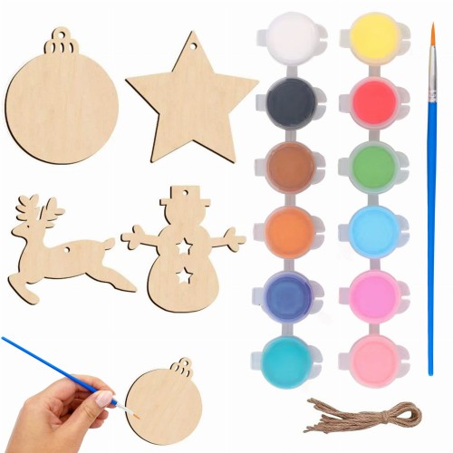 Bombki do malowania drewniane zawieszki + farby DIY