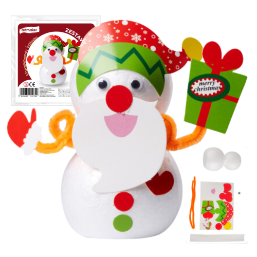 Bałwan styropianowy DIY Zestaw Kreatywny Świąteczny