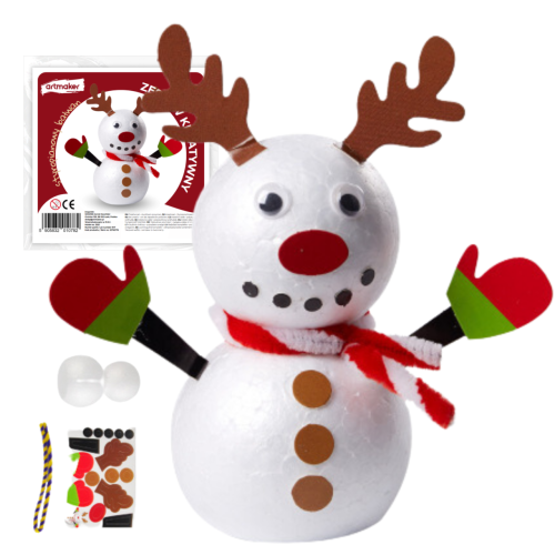 Bałwan styropianowy DIY Zestaw Kreatywny Świąteczny