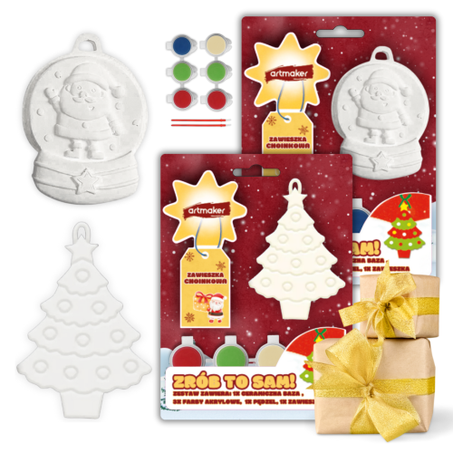 2x Bombka Do Malowania ZAWIESZKA ŚWIĄTECZNA Zestaw Kreatywny 