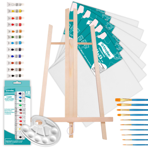 Zestaw Malarski Na Prezent Sztaluga Farby Artystyczny