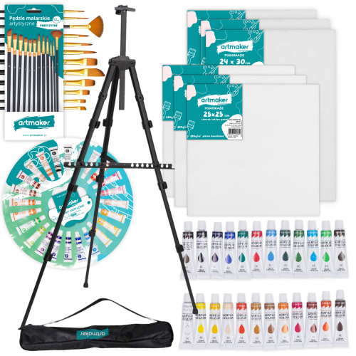 Duży Zestaw Do Malowania Malarski Artystyczny Prezent 