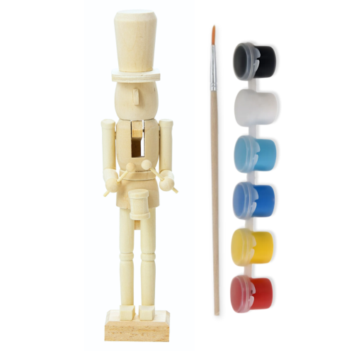 Dziadek Do Orzechów Drewniana Figurka Do Malowania Zestaw Kreatywny Prezent