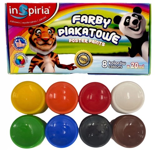 Farby plakatowe dla dzieci 8 szt. farby plakatówki 