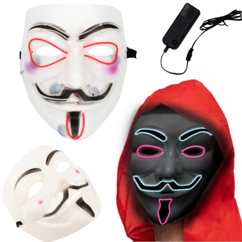 Maska LED Świecąca Halloweenowa Anonymous 