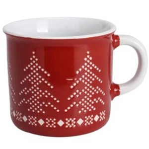Czerwony KUBEK ŚWIĄTECZNY Ceramiczny 285ml