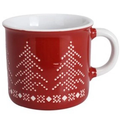Czerwony KUBEK ŚWIĄTECZNY Ceramiczny Kubeczek 170ml