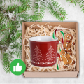 Czerwony KUBEK ŚWIĄTECZNY Ceramiczny Kubeczek 170ml