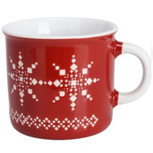 Czerwony KUBEK ŚWIĄTECZNY Ceramiczny 285ml