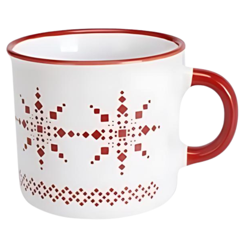 Biały KUBEK ŚWIĄTECZNY Ceramiczny Kubeczek 170ml 