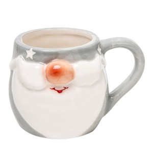 Kubek Świąteczny Na Prezent Ceramiczny 410ml Szary Mikołaj