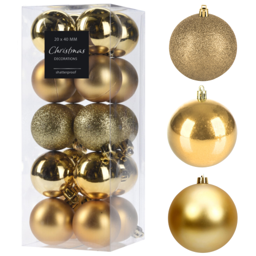 Bombki Złote Na Choinkę Bombka Choinkowa 20szt 4cm