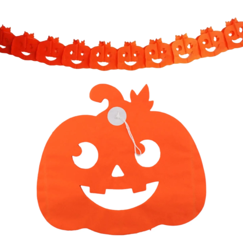 Girlanda Papierowa Bibułowa Dynie Dekoracja Halloween 4m