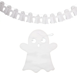 Girlanda Papierowa Bibułowa Duch Dekoracja Halloween 4m