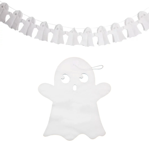 Girlanda Papierowa Bibułowa Duch Dekoracja Halloween 4m