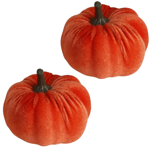Dynie Ozdobne Dekoracyjne Welurowe 2 szt  Zestaw Dyni 6cm