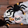 Pająk Halloween Czarny 30 cm Ozdoba Dekoracja 