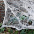 OGROMNA Sztuczna Pajęczyna 32 PAJĄKI Dekoracja Halloween 