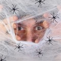 Sztuczna Pajęczyna Sieć Halloween Dekoracja + 10 Pająków XL 300g