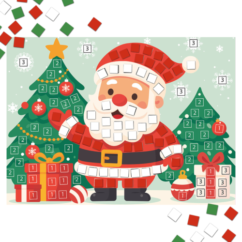 Mozaika Piankowa Wyklejanka Świąteczna Pianki EVA Zestaw Kreatywny Mikołaj 