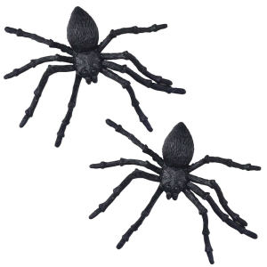 2x Sztuczne Pająki Dekoracja Halloween Pająk 13cm Zestaw Pająków