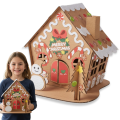 Świąteczny Domek Do Samodzielnego Złożenia Wyklejania Naklejkami 